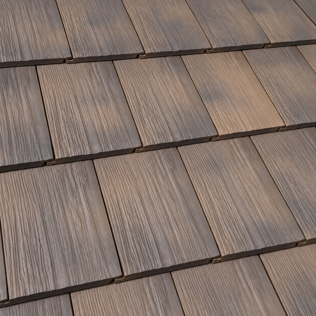 Verea Flat Woodshake Brown/Fumé roof tile